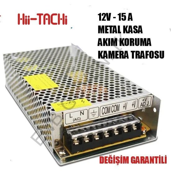 HiiTachi 12V 15A Metal Kasa Adaptör