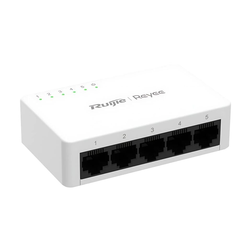 Ruijie Reyee RG-ES05G 5 Portlu, 10/100/1000 Gigabit, Tak Çalıştır Plastik Kasa  Switch