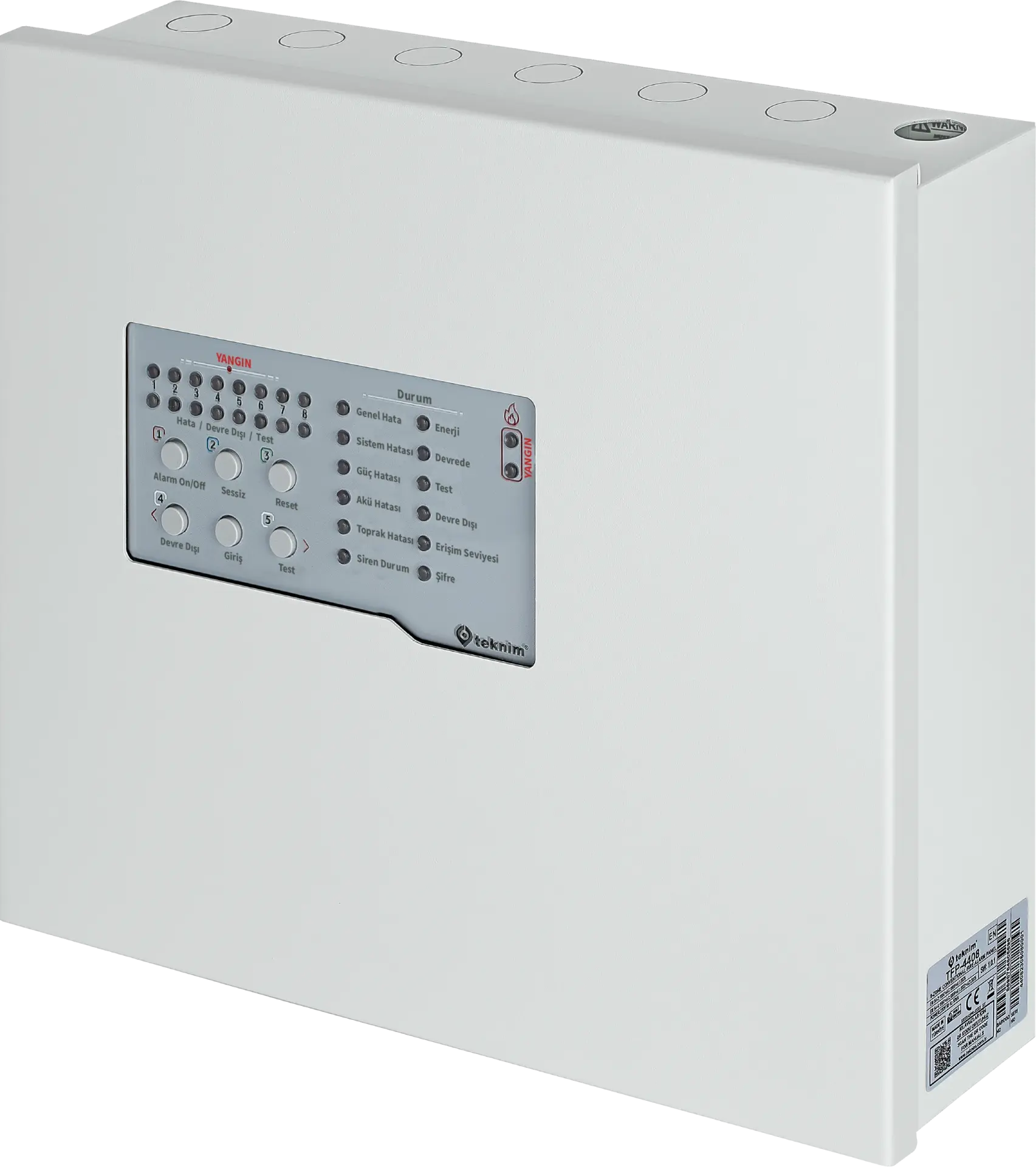 Teknim TFP-4408P 8 Bölgeli Konvansiyonel Yangın Alarm Paneli METAL Kasa