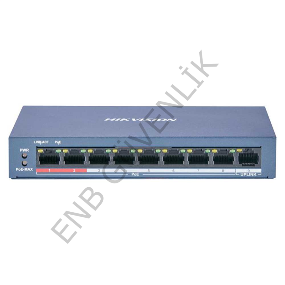 Hikvision DS-3E0109P-E/M(B) 9 Port 1X100 8X100Mbps Poe 65W Switch