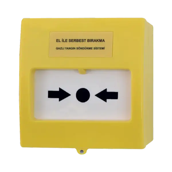 Teknim TFB-3165Y El İle Serbest Bırakma Butonu, Gazlı Yangın Söndürme Sistemleri İçin, Sarı