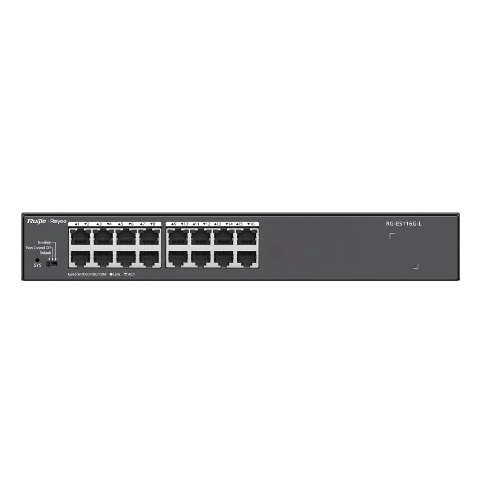 Ruijie Reyee RG-ES116G-L 16 Port 10/100/1000 Mbps Gigabit Yönetilemez Switch