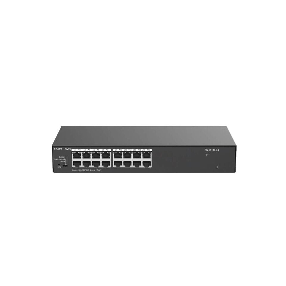 Ruijie Reyee RG-ES116G-L 16 Port 10/100/1000 Mbps Gigabit Yönetilemez Switch