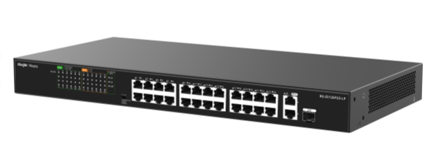 RUIJIE REYEE RG-ES126FGS-LP 24 PORT 10/100 POE +2 PORT UPLINK +1 SFP 180 WATT YONETILEMEZ RACK MOUNT SWITCH