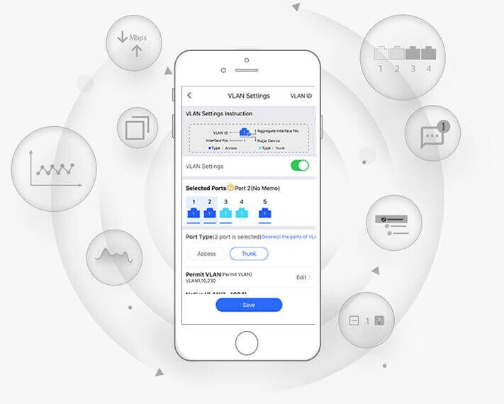 Reyee RG-ES209GC-P 9 Portlu Gigabit 8 Port Poe(120w) Yönetilebilir Switch