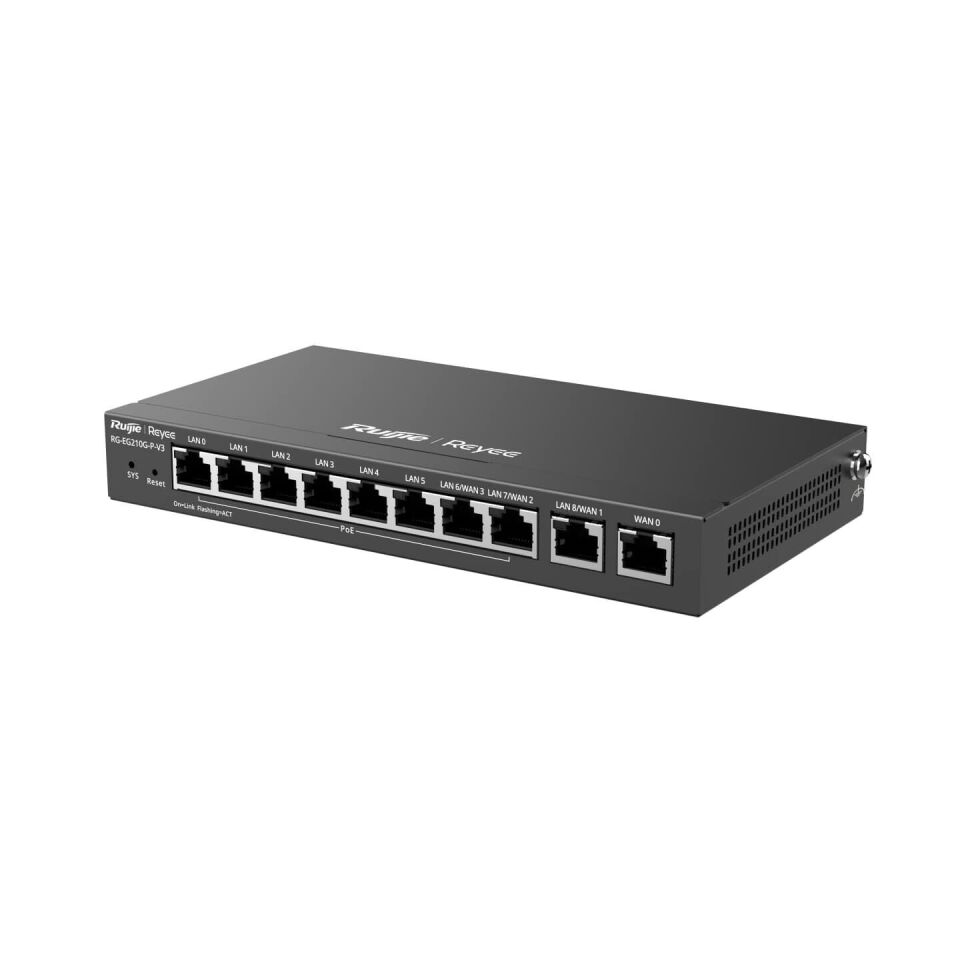 Ruijie Reyee RG-EG210G-P-V3 10 Portlu Web Yönetilebilir 500 Mbps 8 PoE Port Gateway Router