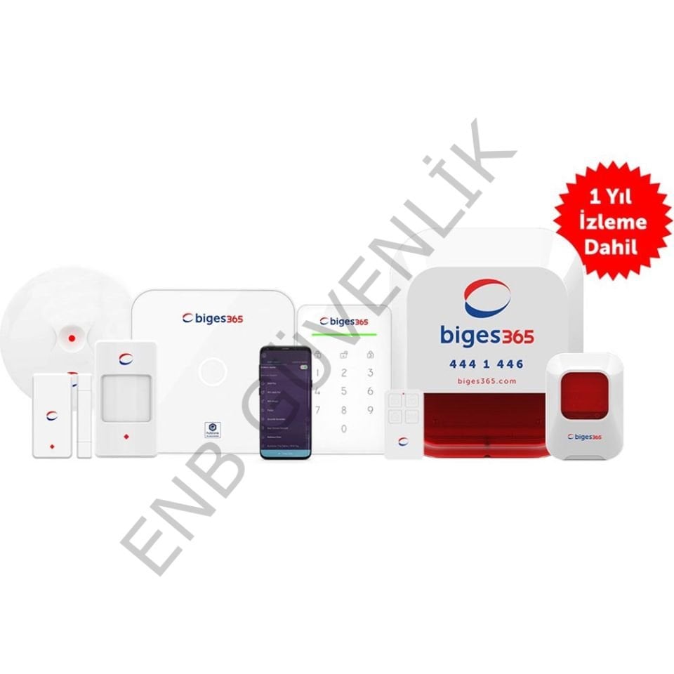 Biges BGS-365-BK-2G-W Iot Smart 2G Alarm Kit + BGS365 Wosr