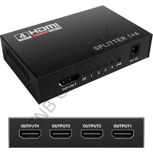 4 Port  HDMI Splitter 1x4