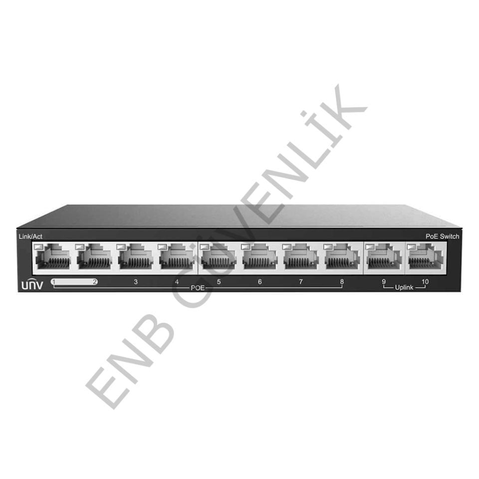 Uniview NSW2020-10T-POE-IN 8 Port 10/100 Poe + 2port 10/100 Ethernet Poe Yönetilemez Switch