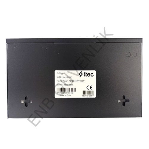 Ttec 10120P / AC100-240V / 120W / 8 Lİ POE SWİTCH