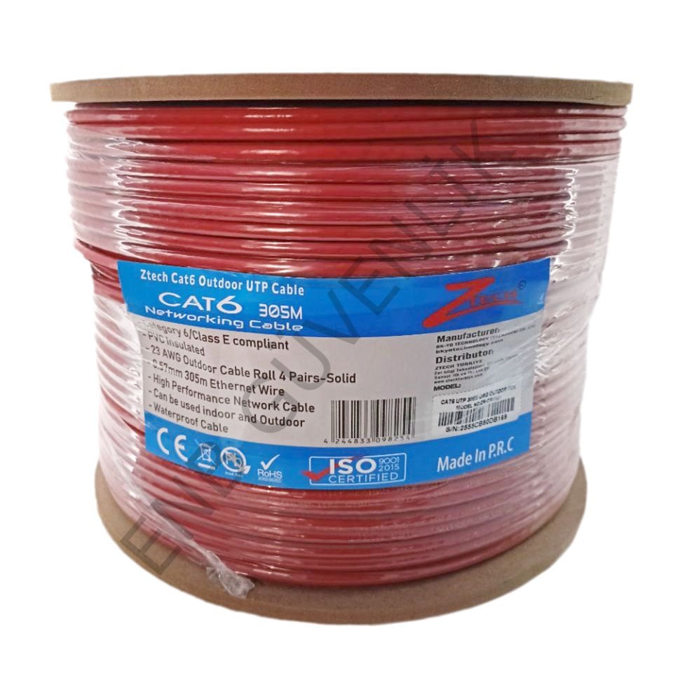 ZTECH 23AWG/4P 0,57MM 305M CAT 6 OUTDOOR KABLO